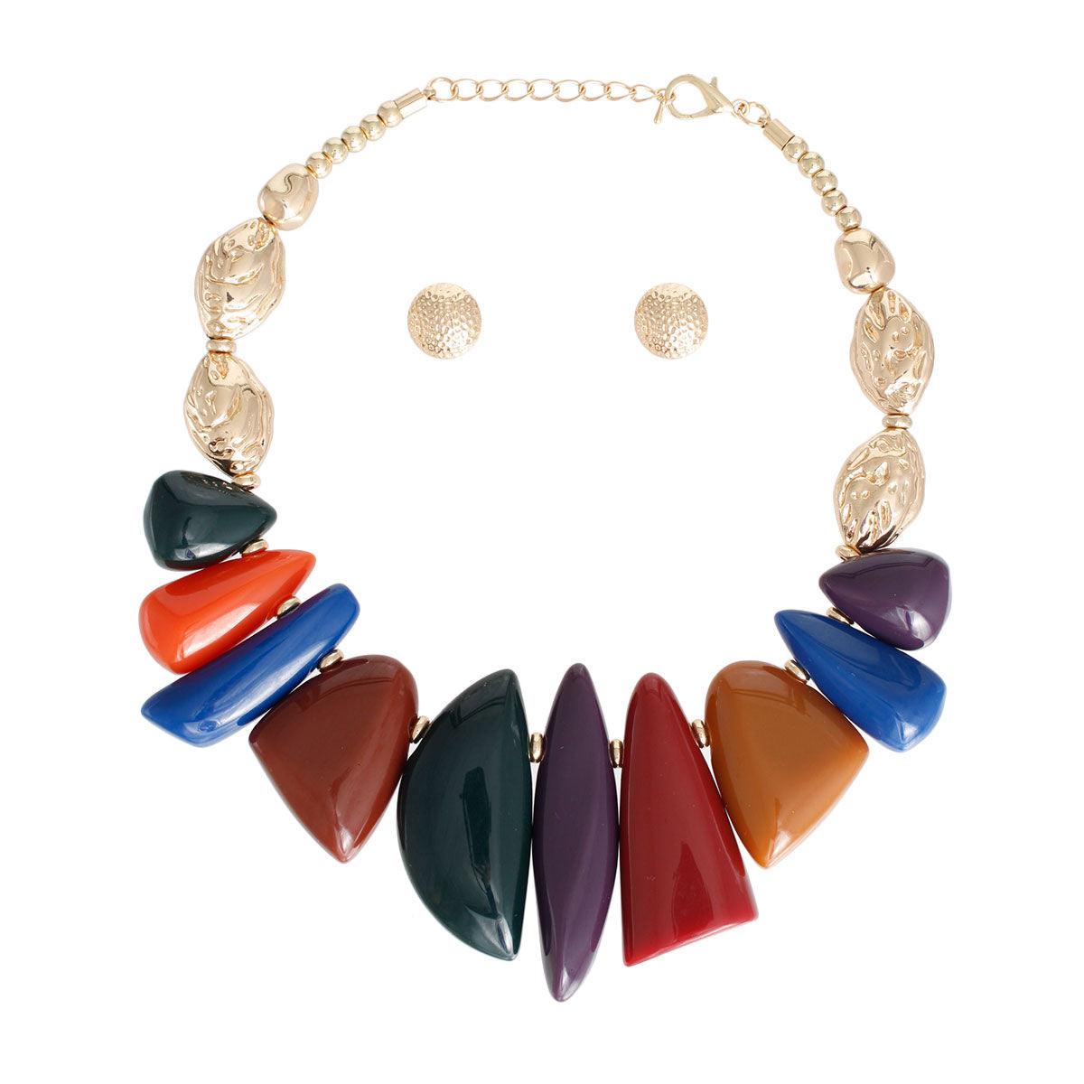 Chunky Multicolor Bead Necklace Set: Fashion Jewelry that Adds Flair