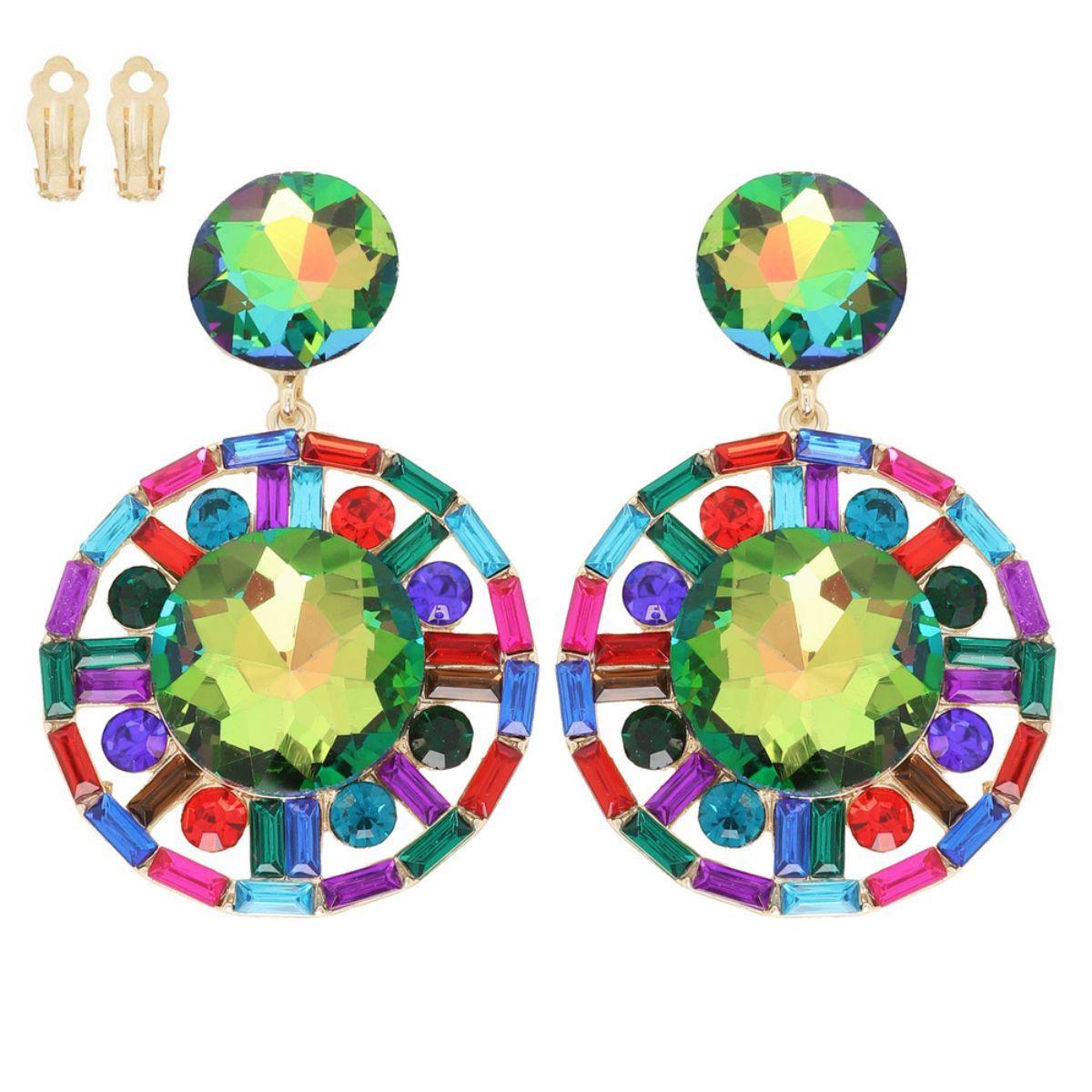 Circle Earrings in Vibrant Hues - A Colorful Statement Piece