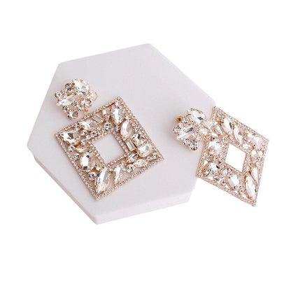 Clear Gold Open Frame Crystal Earrings Your New Go-To Fashion Jewelry
