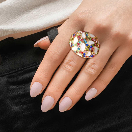 Colorful Dome Ring: Elevate Your Look with Vibrant Style