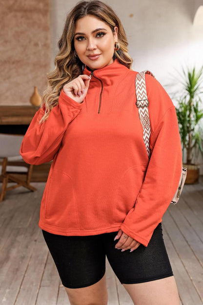 Comfortable Plus Size Orange Sweatshirt for Women - Shop Now