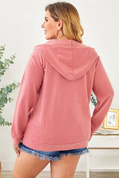 Comfy Plus Size Pink Hoodie for Ladies - Perfect for Everyday