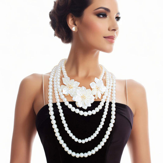 Cream Pearl Flower Necklace Set: Your Ultimate Style Statement