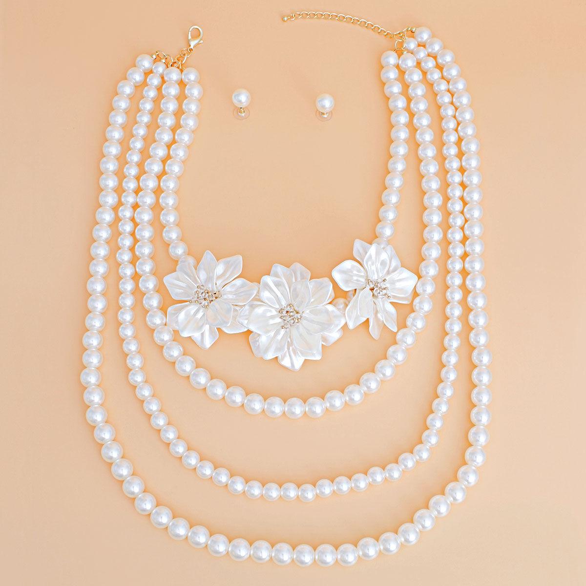 Cream Pearl Flower Necklace Set: Your Ultimate Style Statement