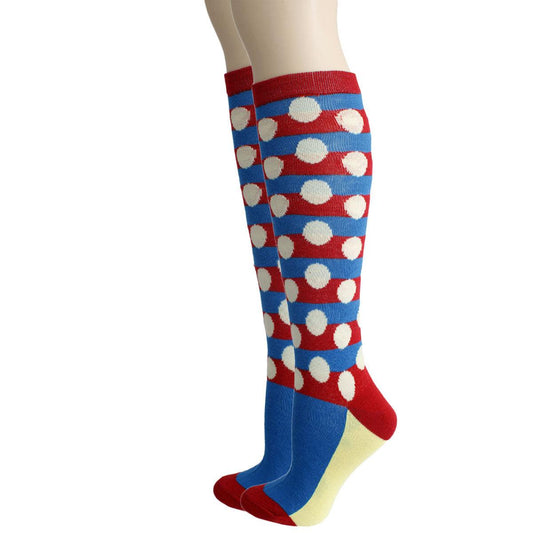 Cream Polka Dot Red Knee High Socks: The Perfect Addition to Your Wardrobe