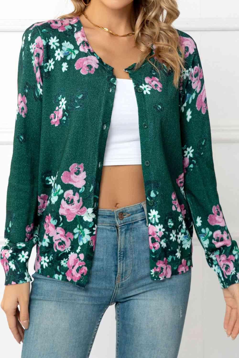 Cute Floral Button Cardigan: Perfect for Spring Looks!