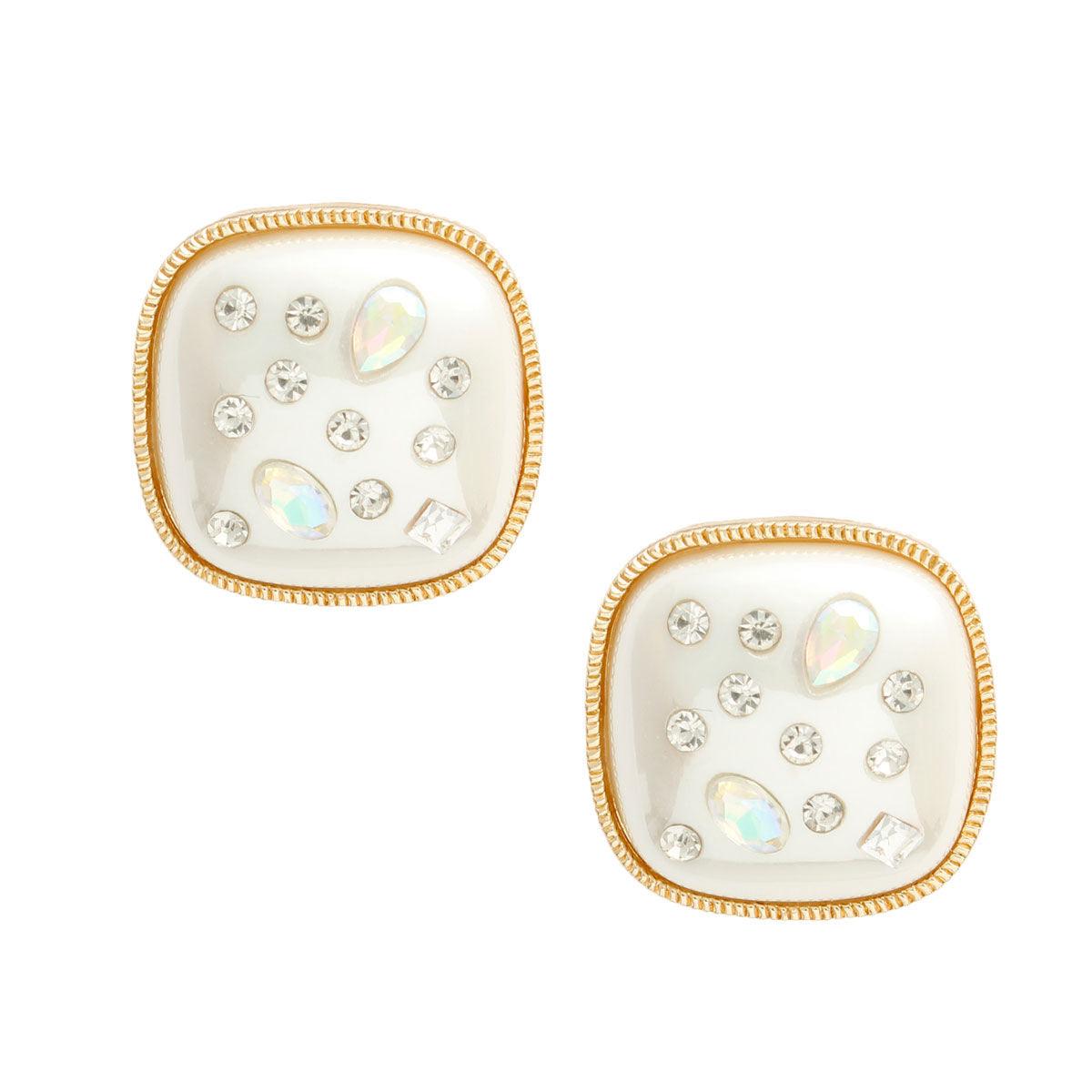 Dazzle with Gold & Cream Pearl Earrings with Aurora Detailing