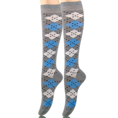 Diamond Diva: Gray Women's Socks with Dazzling Patterns