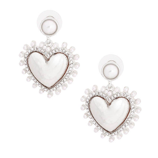 Discover White Pearl and Silver Heart Earrings: Fashion Jewelry Must-Haves