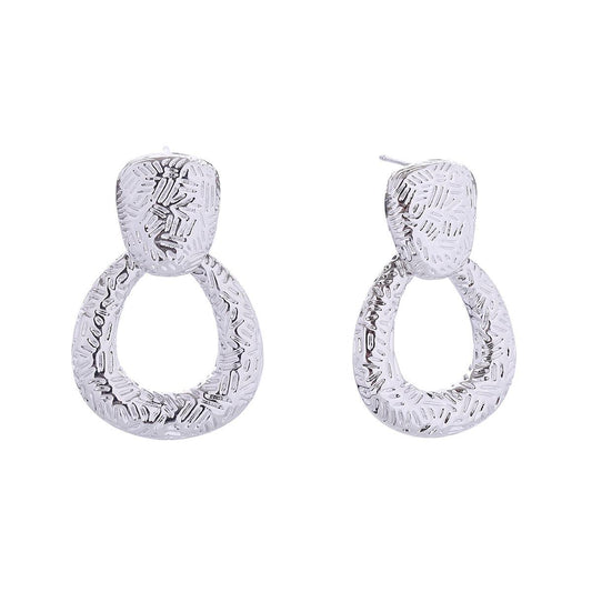Elegant White Gold Finish Dangle Earrings | Brambly Design