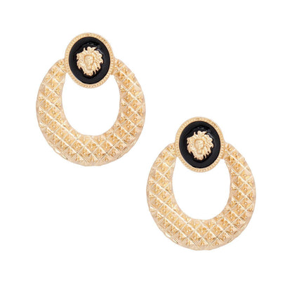 Elevate Your Style with Stunning Stud Gold Medium Door Knocker Earrings for Women
