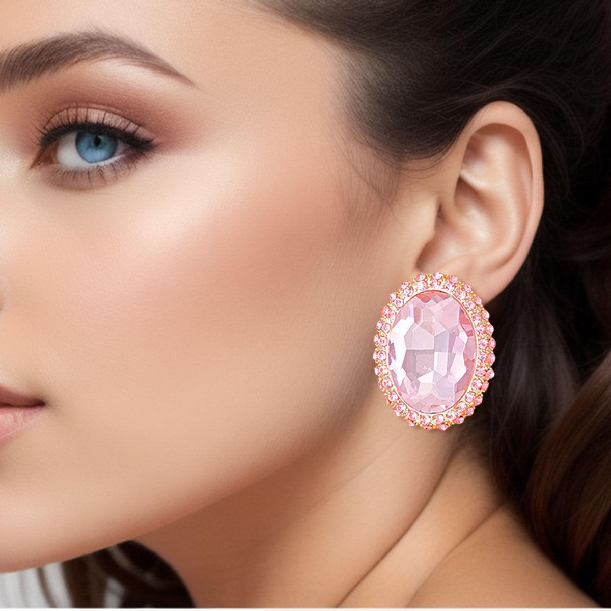 Everyday Luxury: Pink Gemstone Earrings: Fashion Jewelry