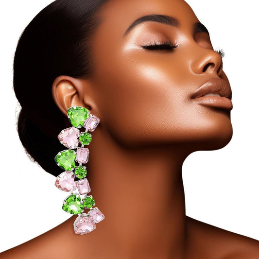 Exclusive Drop: Dangle Pink Green Heart Earrings You'll Love!