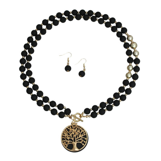 Express Your Life Force: Unique Tree of Life Charm Beaded Necklace