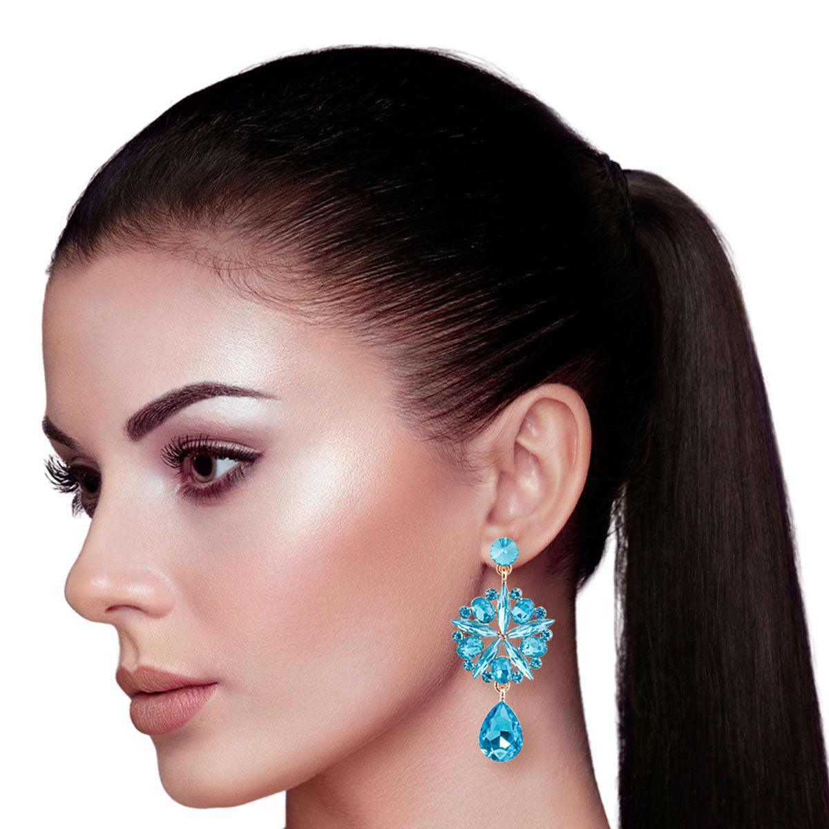 Eye-Catching Blue Sparkle Earrings - Make a Statement