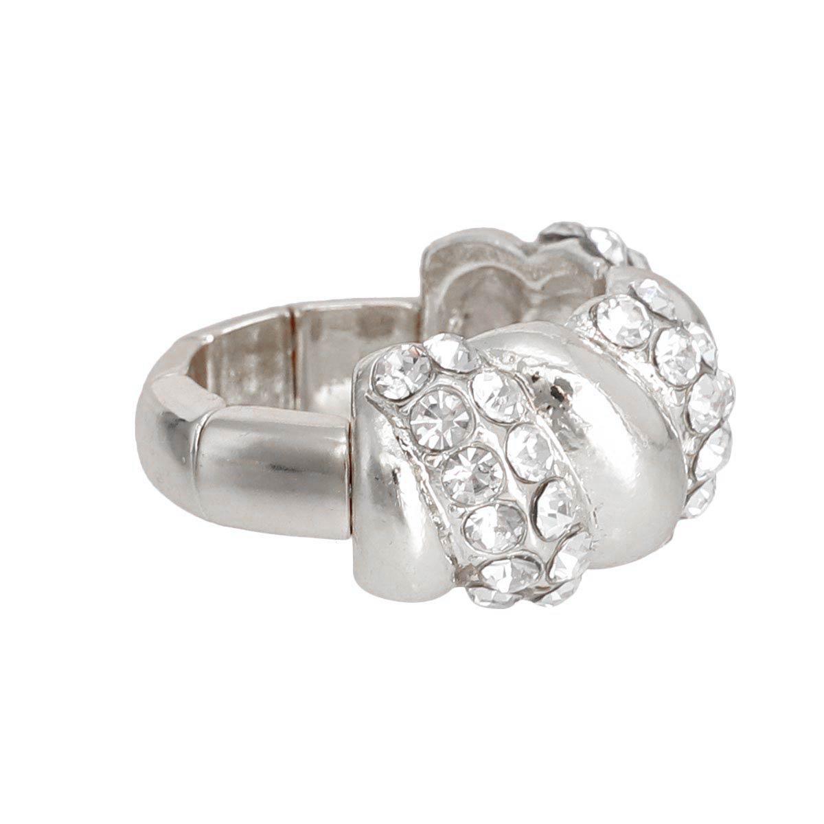 Eye-catching Silver-tone Women's Ring to Sparkle and Swirl