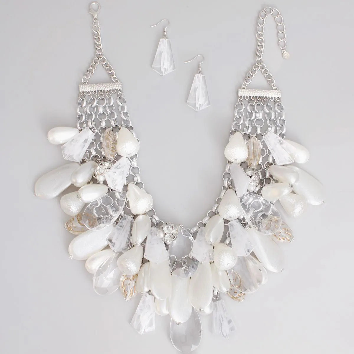 White bib clearance necklace