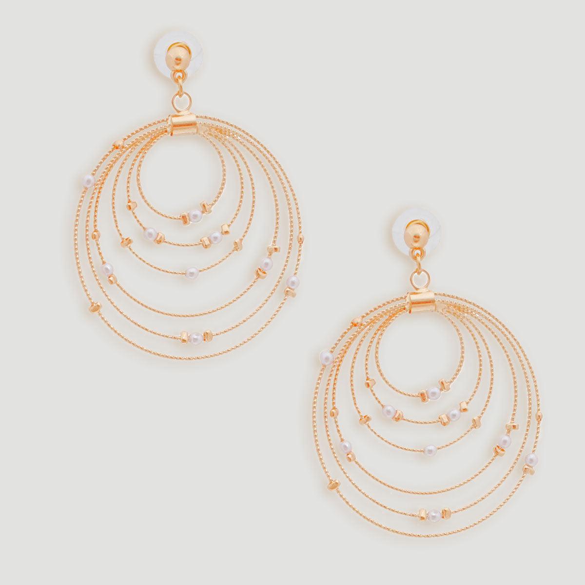 Fashion Jewelry: Exquisite Gold Multi-Ring Loop Earrings: Elevate Your Style