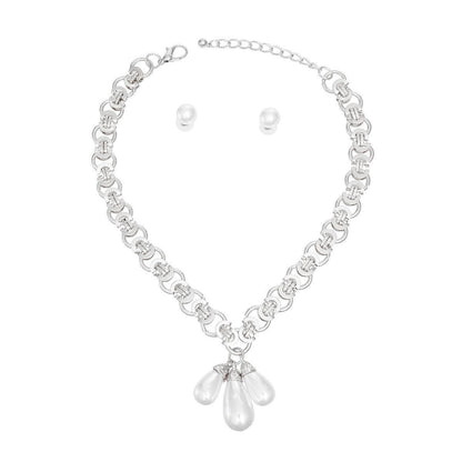 Fashion Jewelry | Elegant White Pearls & Silver Chain Set: A Timeless Jewelry Accent