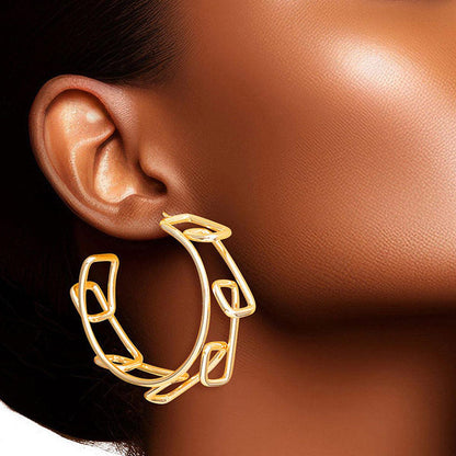 Fashion Jewelry: Upgrade Your Style with Stunning Gold Geo Wire Hoop Earrings
