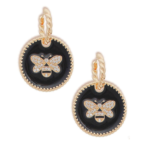 Fashion Jewelry: Whimsical Black & Gold Bee Earrings for Unique Fashionistas