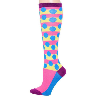 Fashionistas Choice: Funtastic Knee High Socks with Blue Polka Dots for Women
