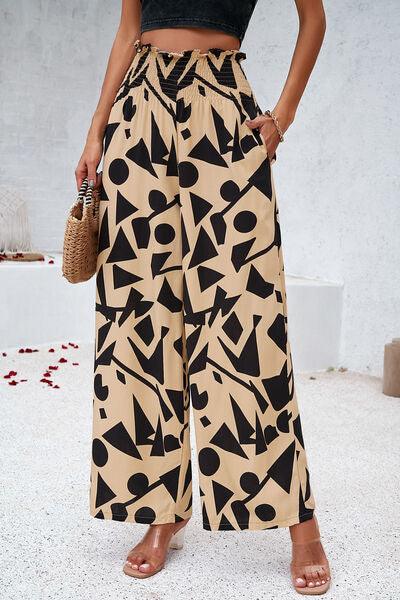Find Your Fashion Statement: Smocked Printed Wide Leg Pants