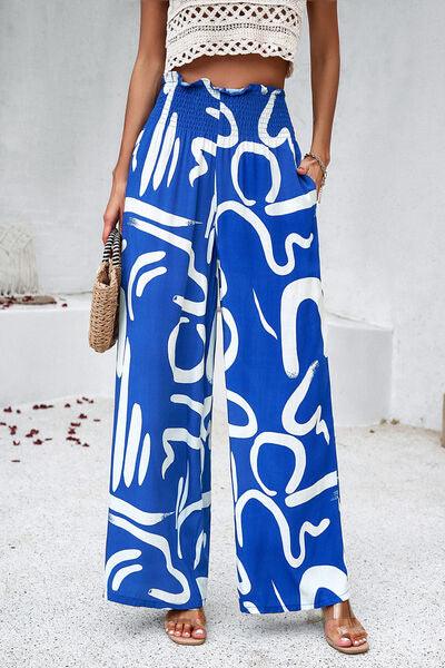 Find Your Fashion Statement: Smocked Printed Wide Leg Pants