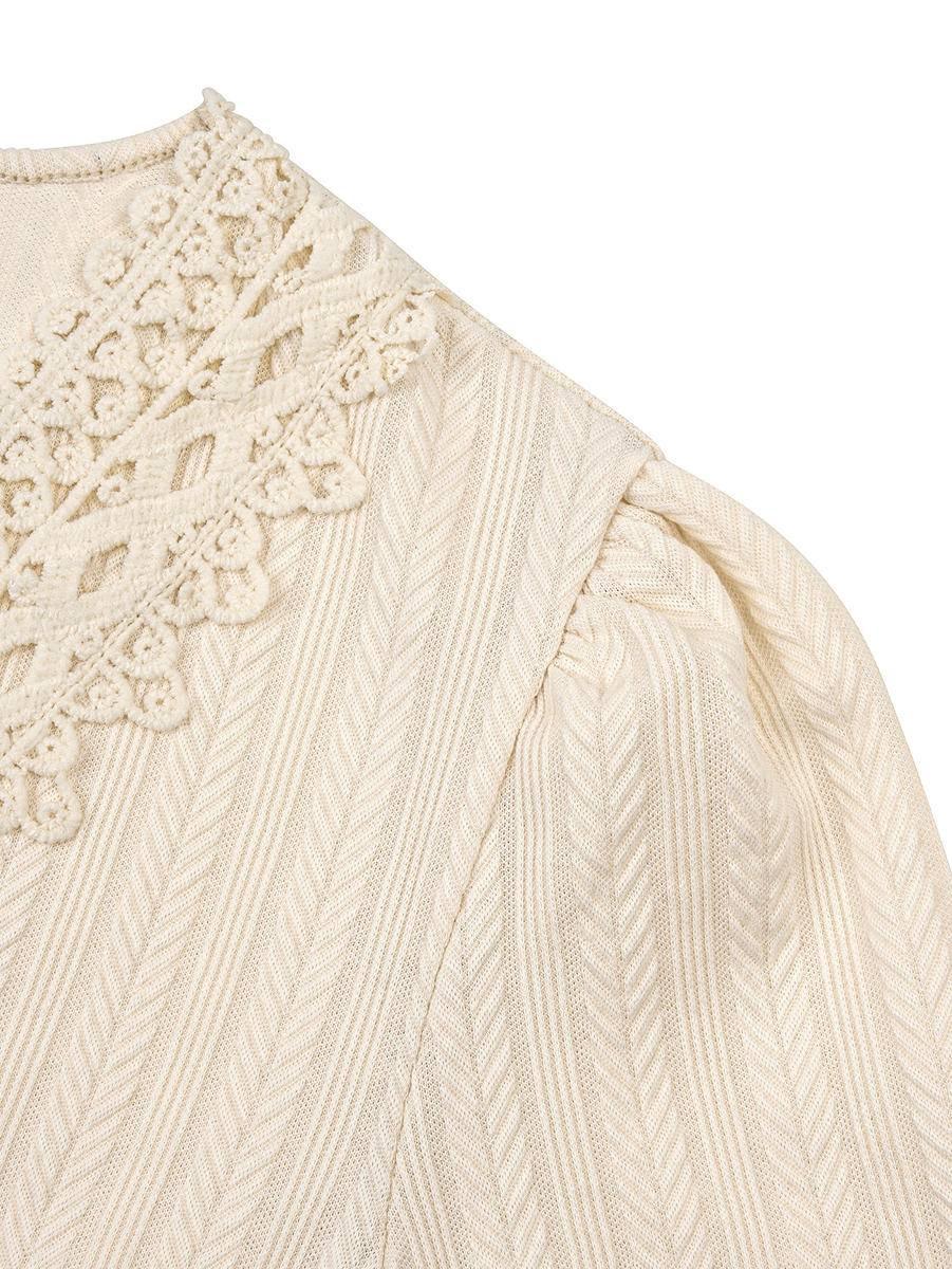 Flaunt Your Feminine Charm in our Lace Balloon Sleeve Blouse
