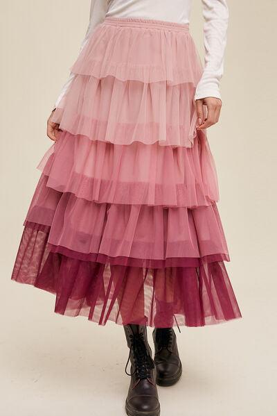 Flirty & Fun: Layered Tulle Midi Skirt for Every Day