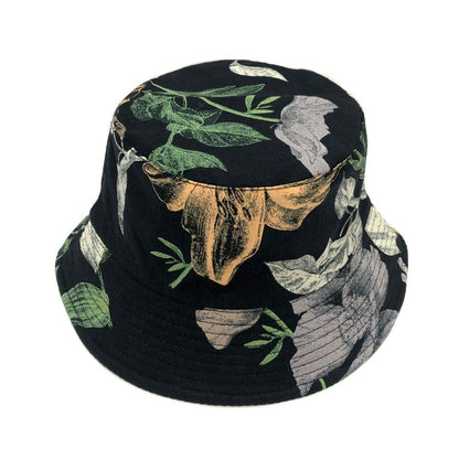 Floral Black Reversible Bucket Hat for Women - Shop Now and Stay Stylish!