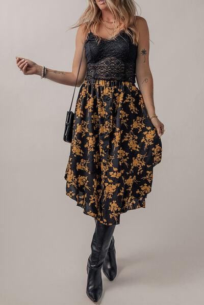 Floral Buttoned Ruffle Hem Skirt: Effortless Style & Elegance