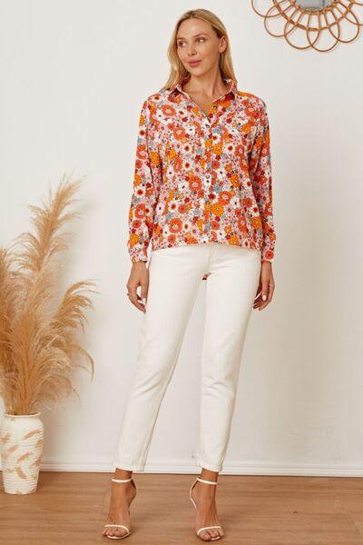 Floral Collared Shirt for Ladies: Colorful & Casual Style