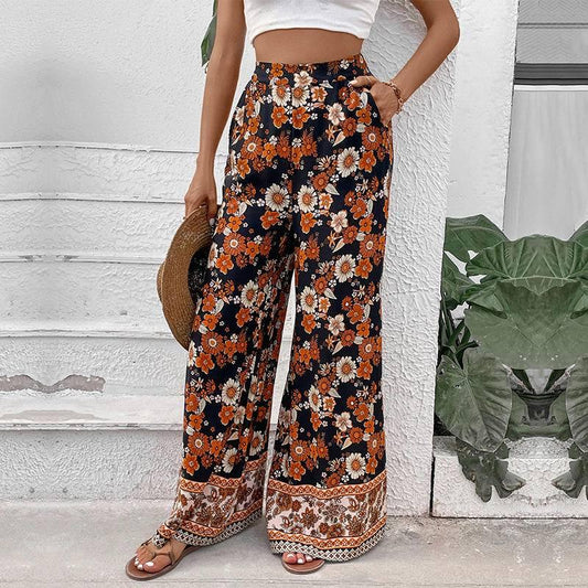 Floral High Waist Pants With Pockets | Shop Now! Flaunt Your Fashion Sense