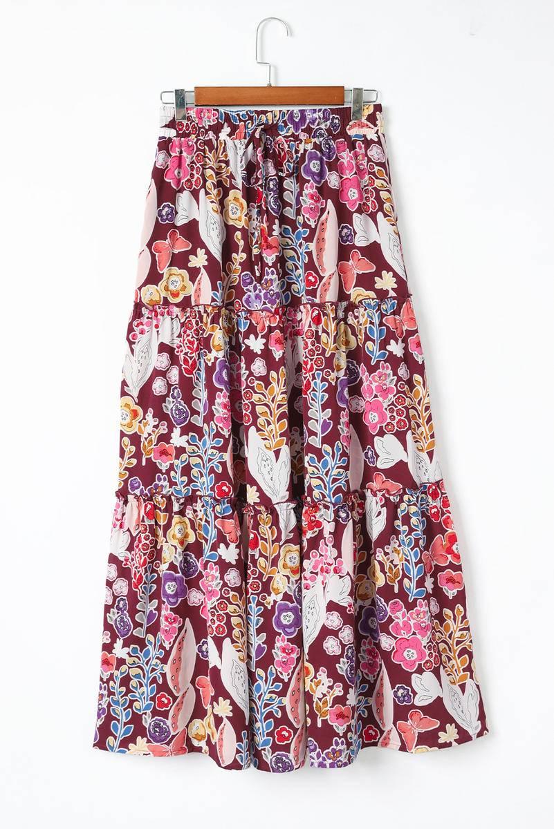 Floral Print High Waist Maxi Skirt: Embrace the Boho Chic Vibe
