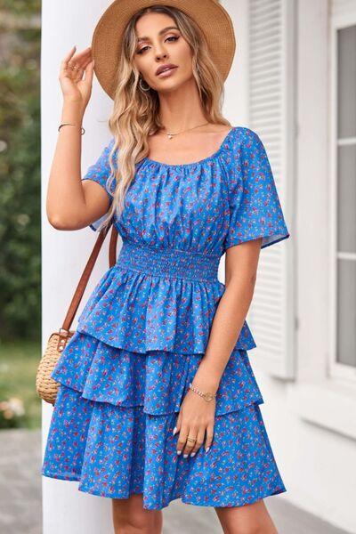 Floral Smocked Short Sleeve Dress - Best Summer Styles