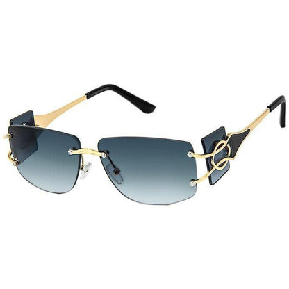 Get Chic with Trendy Black Rimless Sunglasses for Women - Buy Now