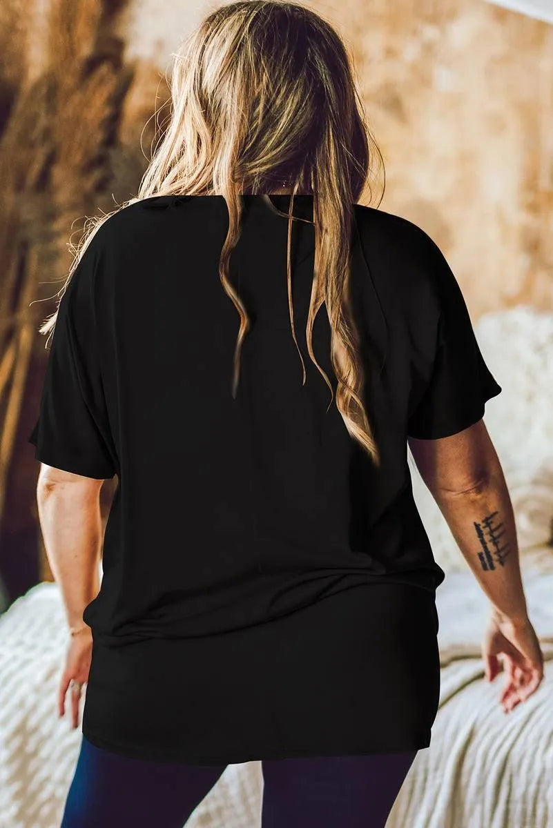 Get Comfy in Our Plus Size T-Shirt with Side Pockets for Ladies