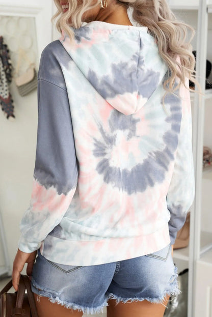 Get Cozy Tie-Dye Print Pullover Hoodie - Perfect for Ladies!