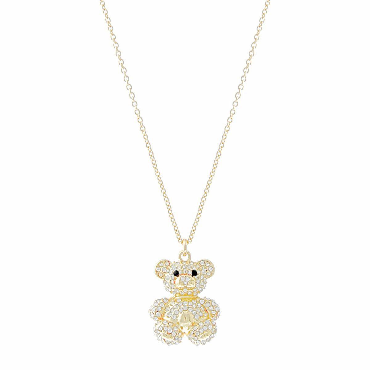 Get Cute with a Gold Teddy Bear Necklace - Perfect Shine & Style for Women