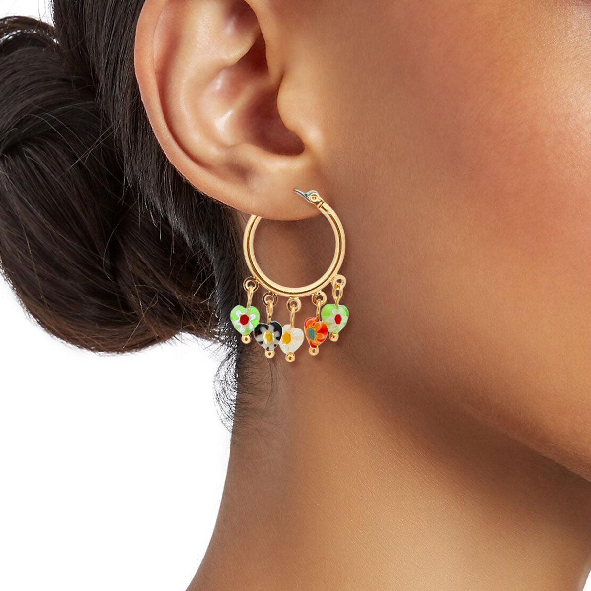 Get Dangle Decorative Element Heart Earrings for Cute Femininity