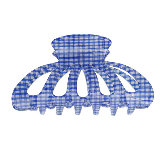 Get Effortless Style: Blue Gingham Hair Claw Clip - Buy Now