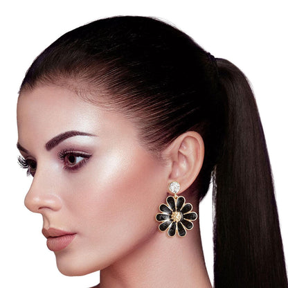 Get Groovy: Black Daisy Earrings for a Sweet Mod Style!