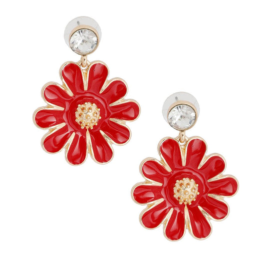 Get Groovy: Red Daisy Earrings for a Sweet Mod Style!
