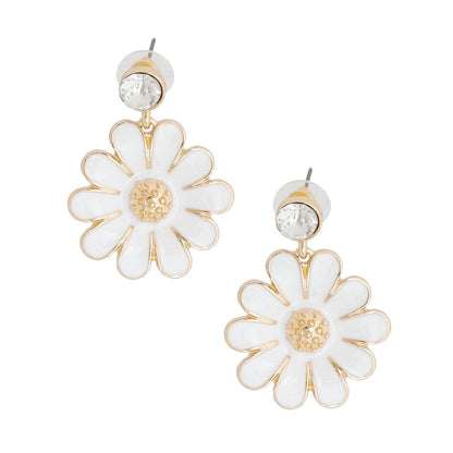 Get Groovy: White Daisy Earrings for a Sweet Mod Style!