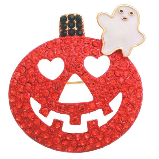 Get in the Halloween spirit with this Jack O Lantern Ghost Brooch Pin