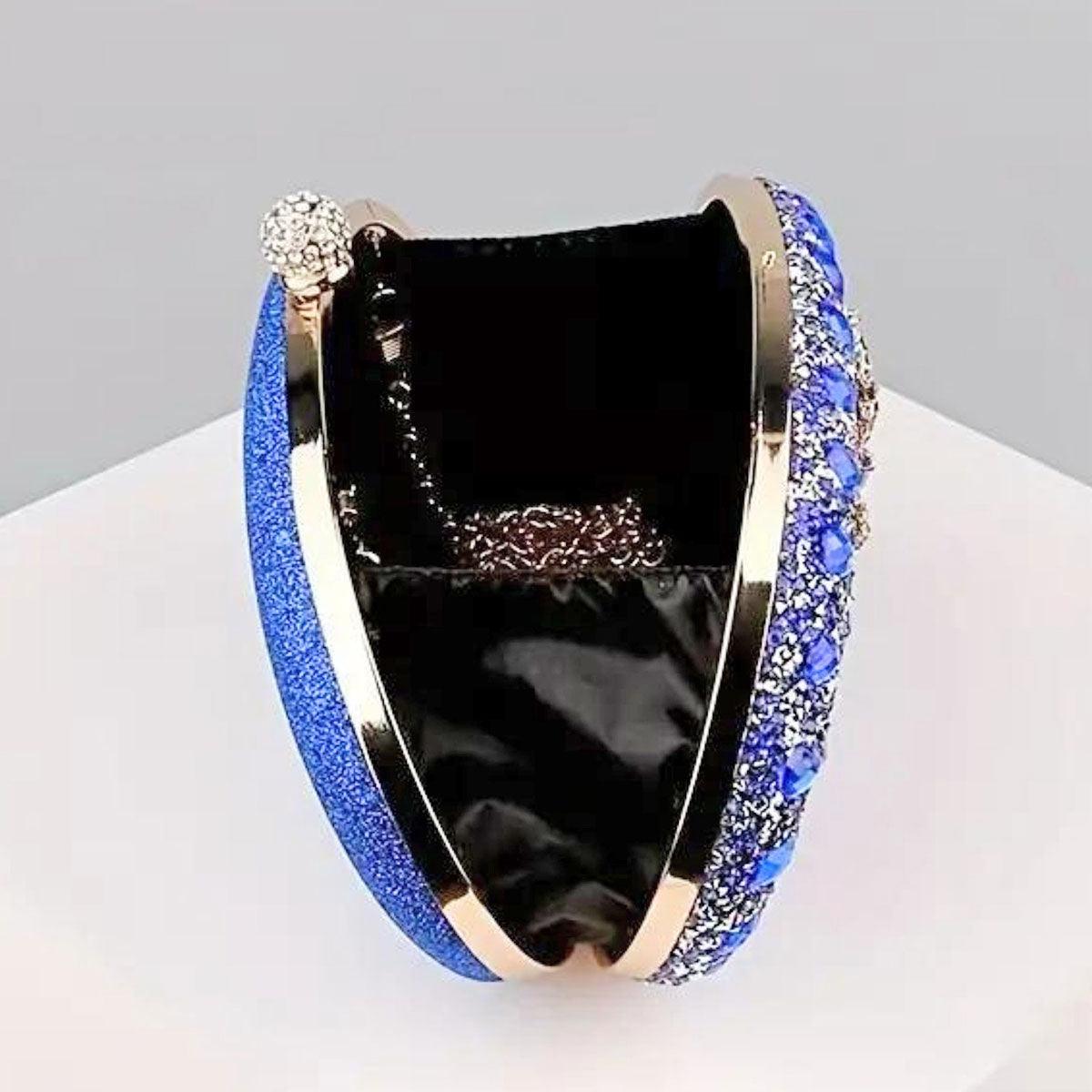Get Noticed with Our Stunning Clutch Blue Crystal Bag