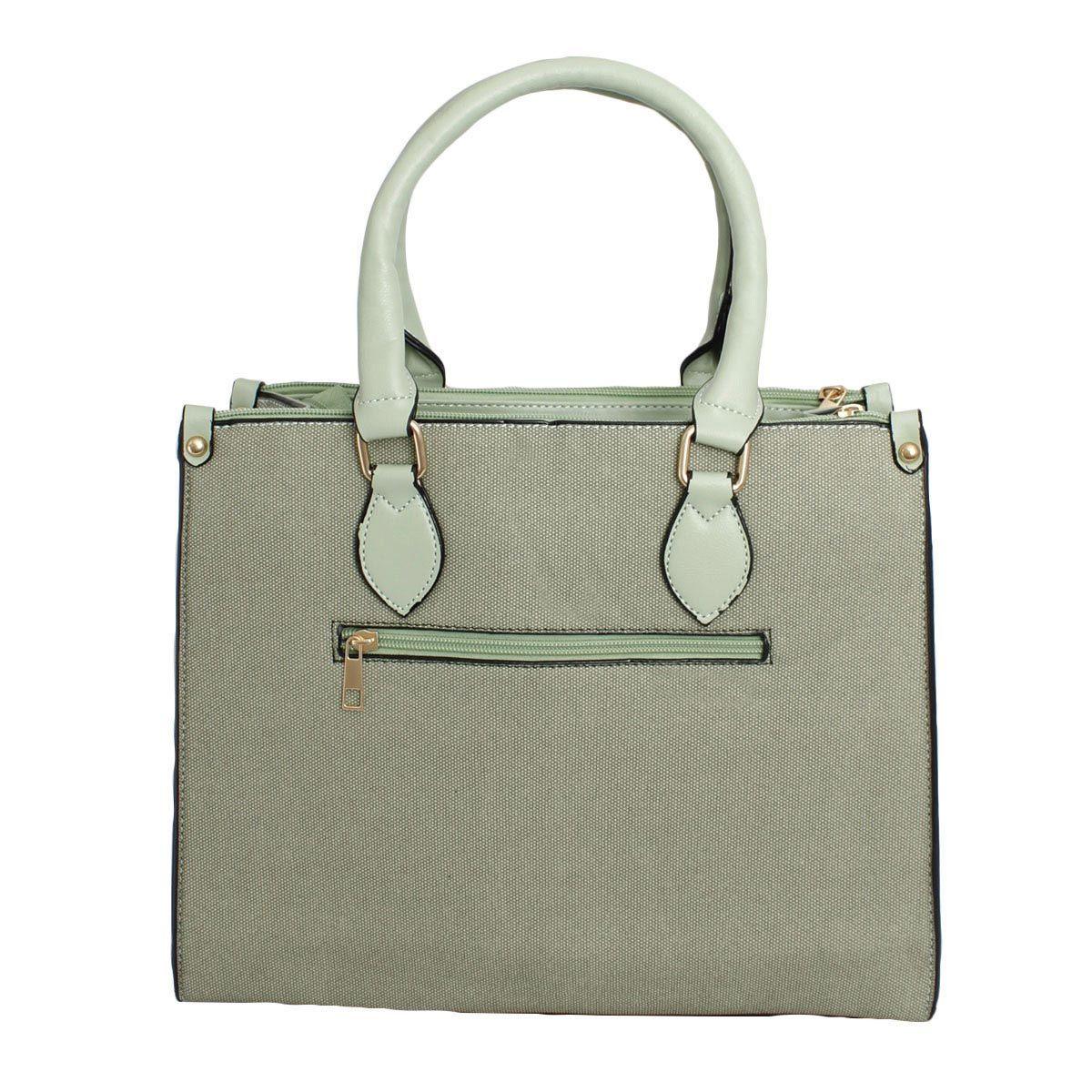 Get Noticed with Stylish Green Granule Satchel Handbag for Women