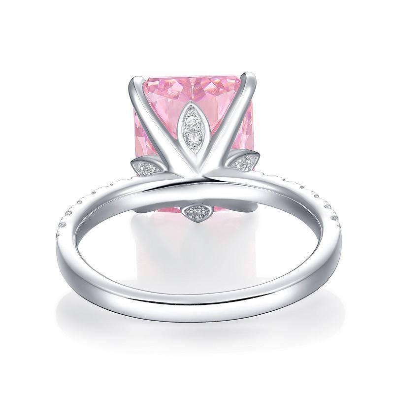 Get Noticed with the Pink Rectangle Ring - Silver Plated and Stunning