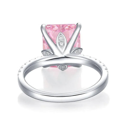 Get Noticed with the Pink Rectangle Ring - Silver Plated and Stunning